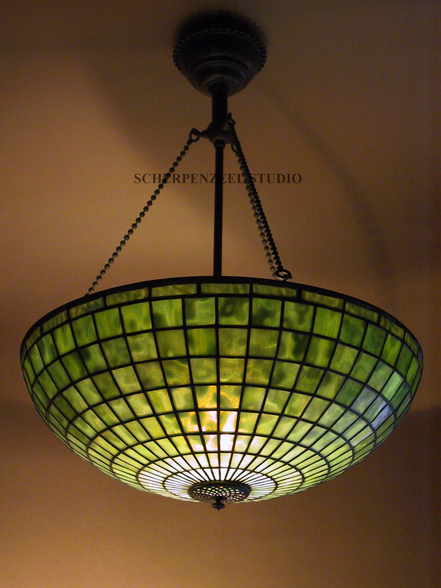 16" Geometric Chandelier on Three Chain fixture
