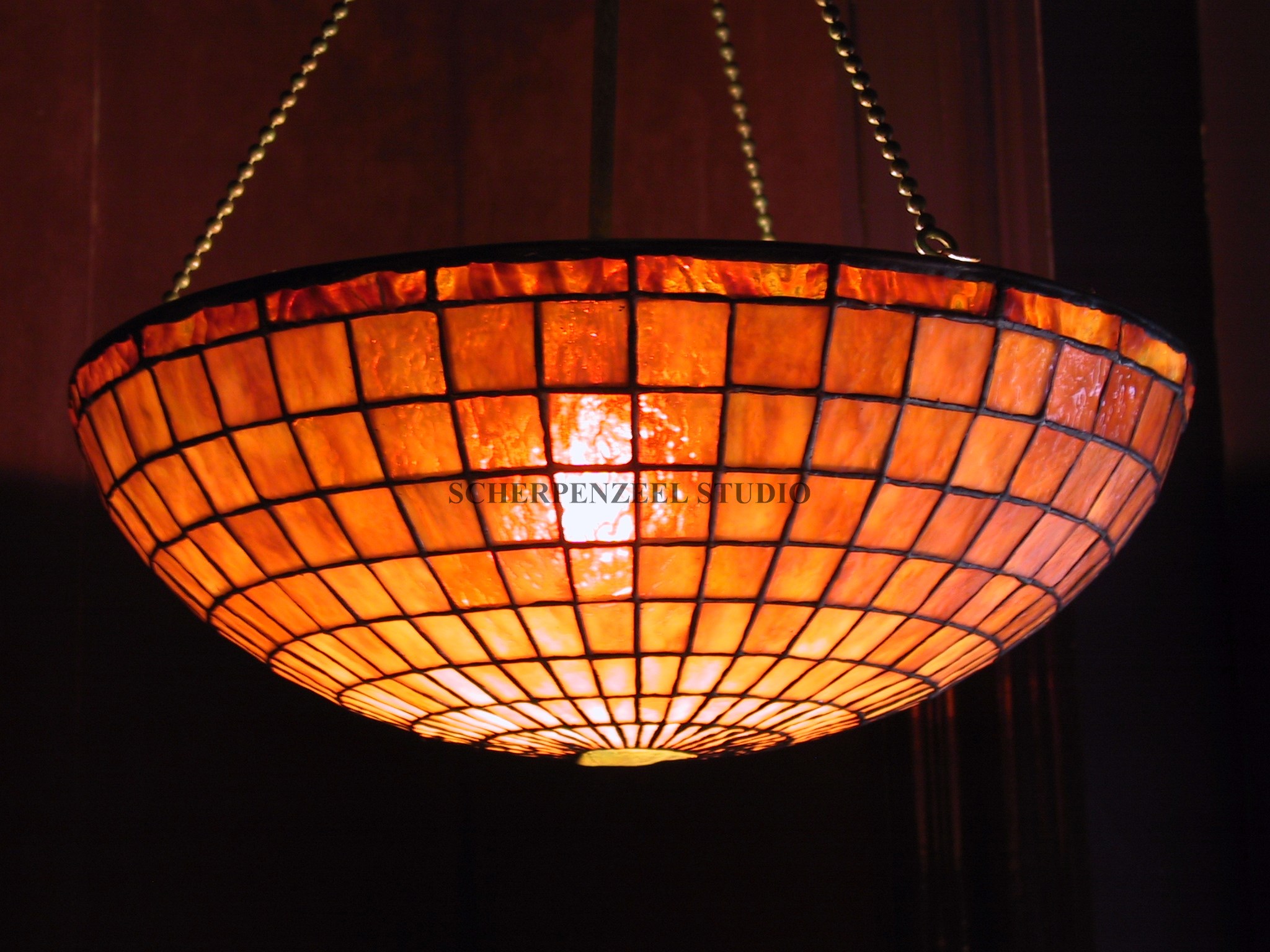 16" Geometric Chandelier on Three Chain fixture