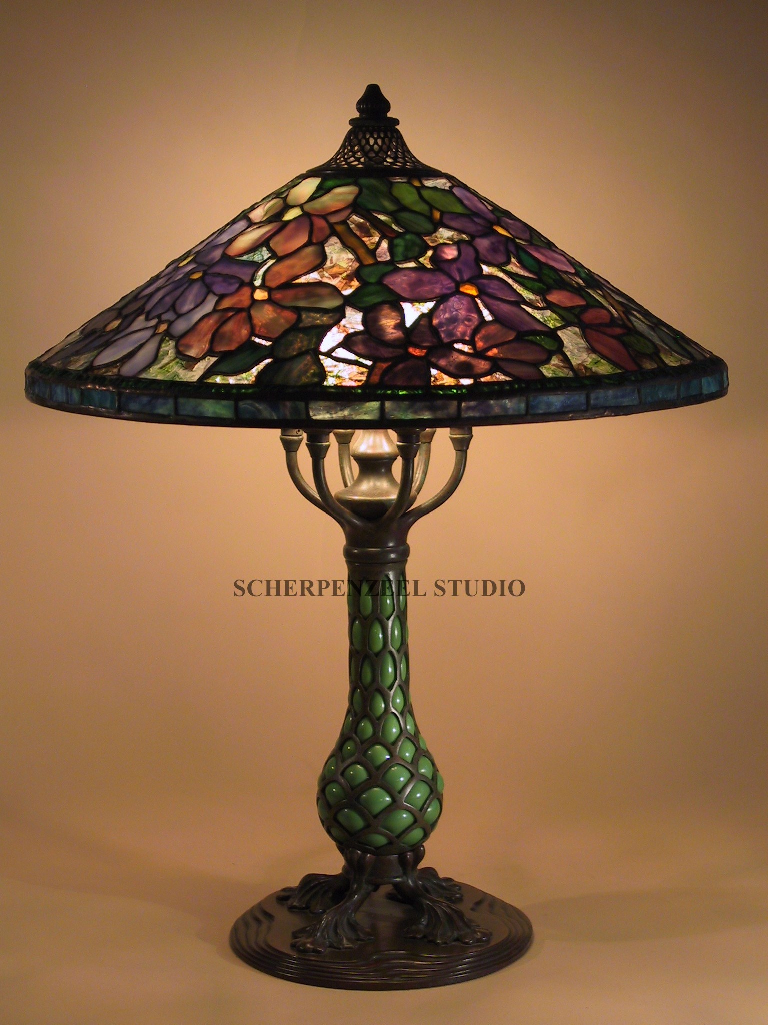 Clematis on flask base