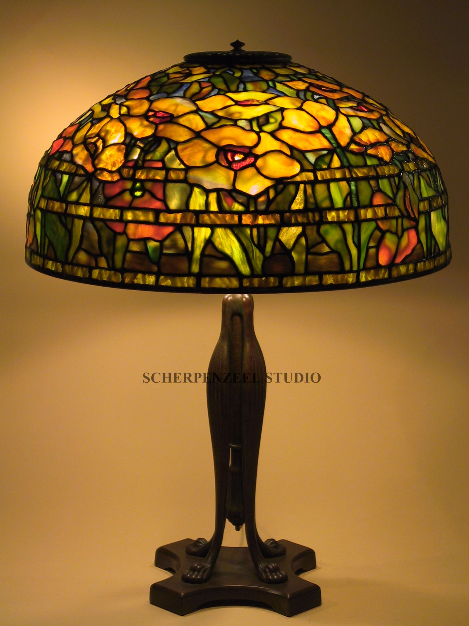 Oriental Poppy on lion's paw base