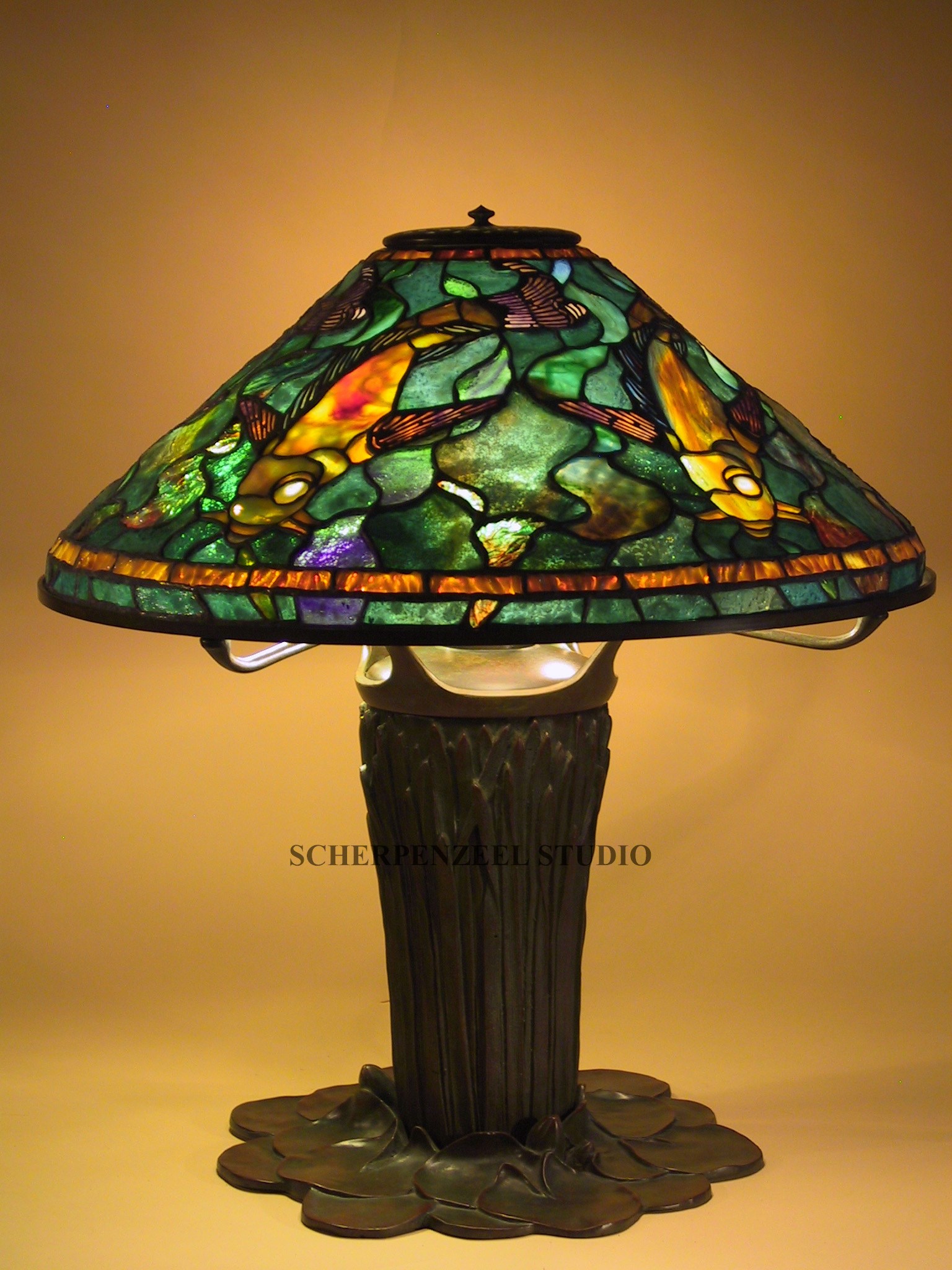 Fish on cattail base