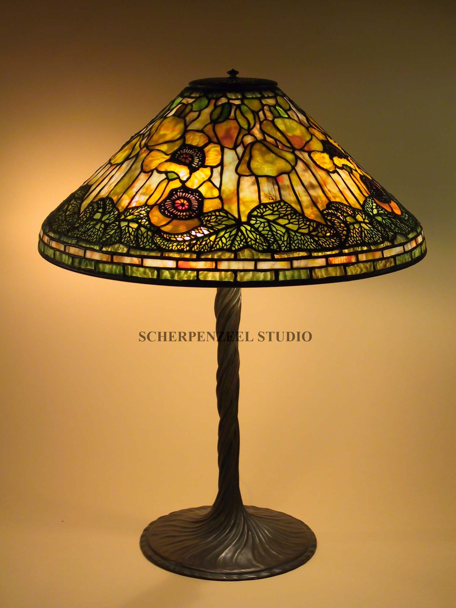 Poppy on twisted vine base