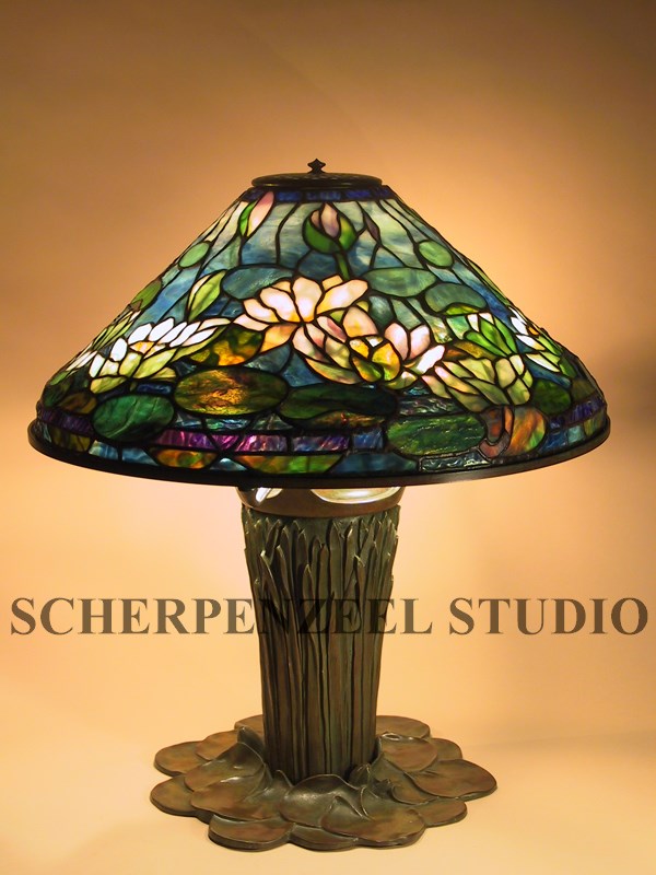 Waterlily on cattail base