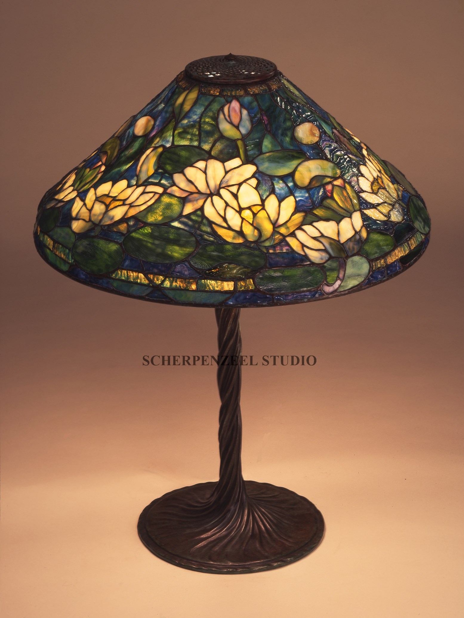 Waterlily on twisted vine base