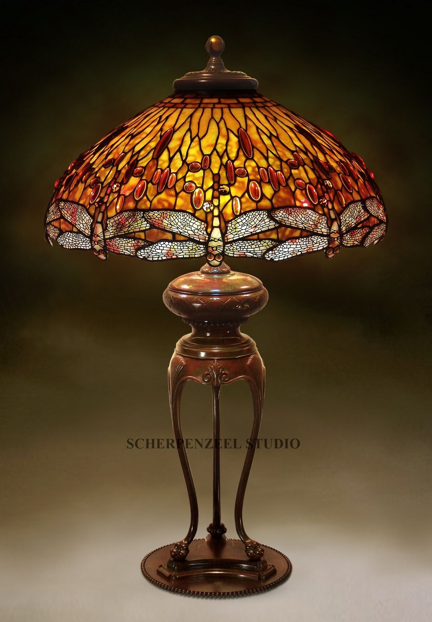 Dragonfly on chineses urn base