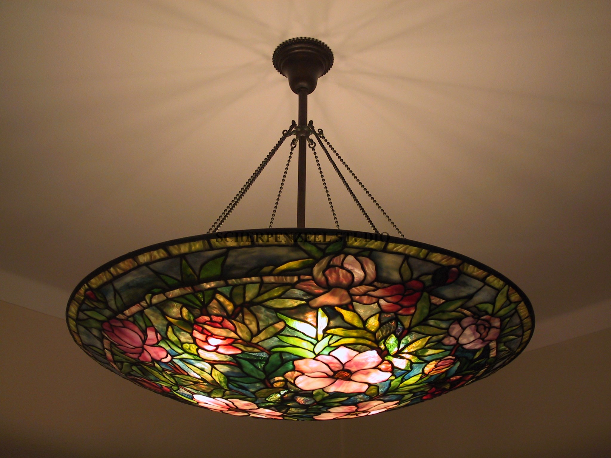 Peony shade , 6-chain fixture