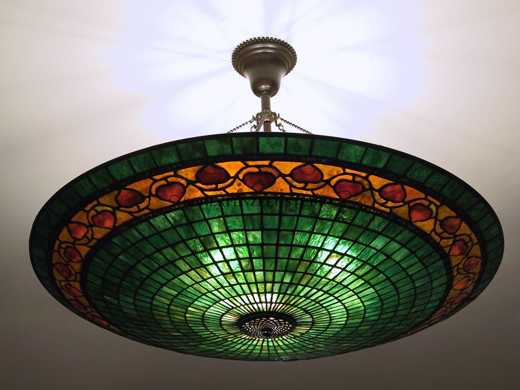 Acorn chandelier on 6 chain fixture