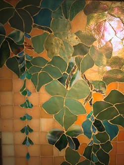 Fireplace mosaic detail
